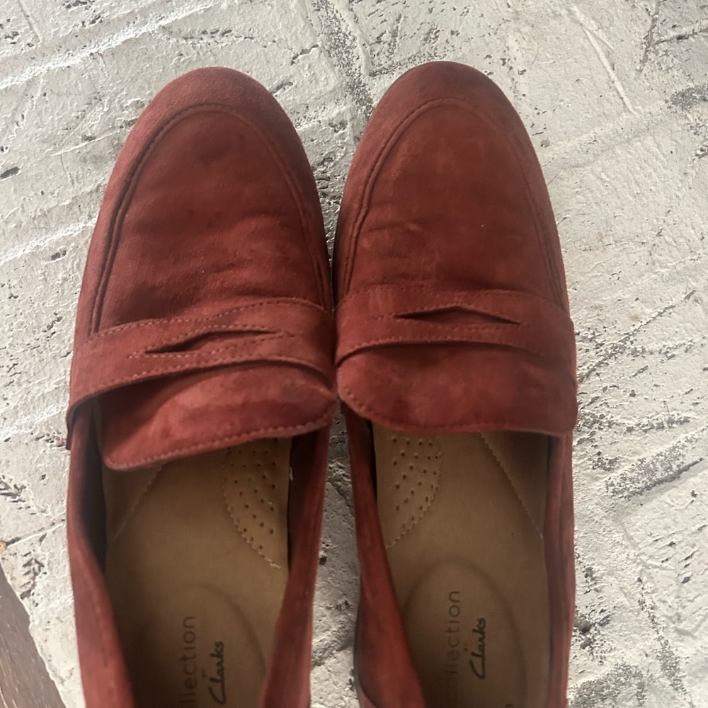 Clarks Brown Suede Slip-On Loafers